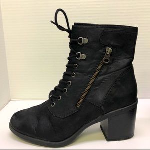 White Mountain Dorian Lace-Up Booties - Black